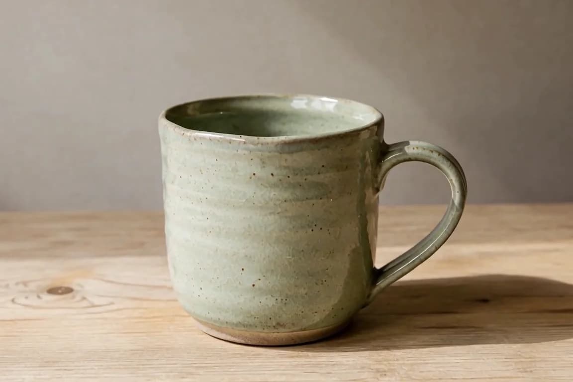Middle sample · 2.5 seconds: mug with the handle on the right, extracted from the new generated clip